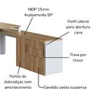 Conjunto Escritorio 3 Pecas Office 25910 Artesano