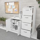 Conjunto Escritório Armário Baixo E Gaveteiro Arquivo C/ Fech