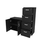 Conjunto Escritório Armário Baixo E Gaveteiro Arquivo Com Fec