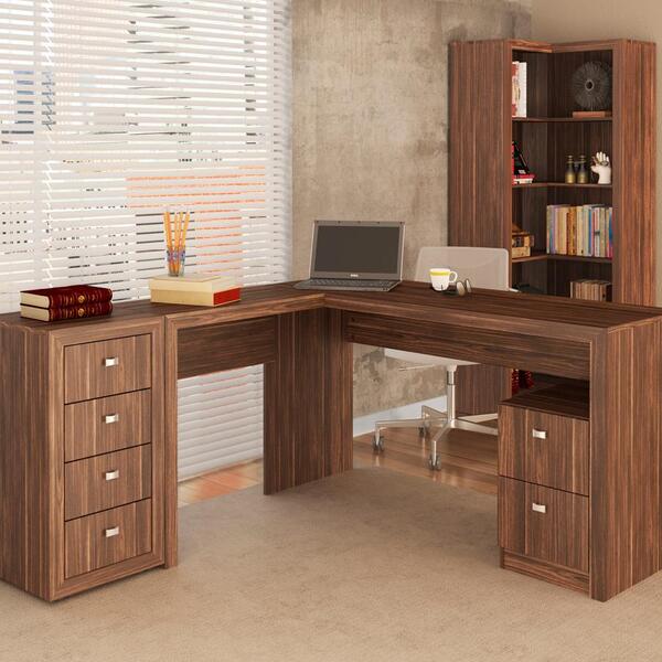 Conjunto Escritorio Completo 03 Peças Cj14 Tecno Mobili