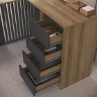 Conjunto Escritorio Completo 2 Peças Mesa Em L Officce Mel Gr