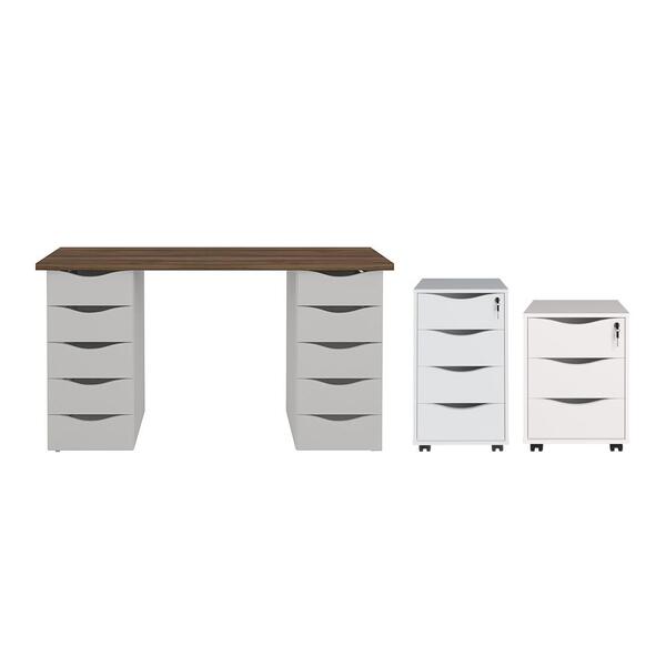 Conjunto Escritório Completo Hagen Nogal Branco