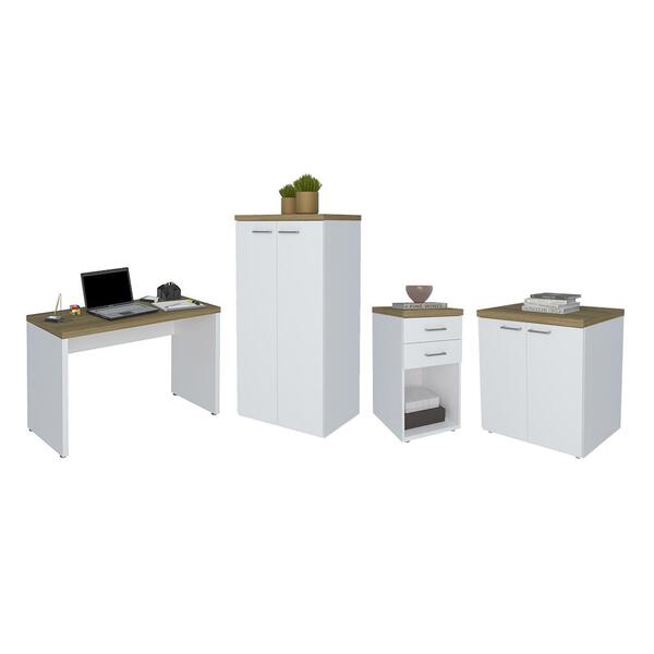 Conjunto Escritório Completo Wiesbaden Olmo Branco