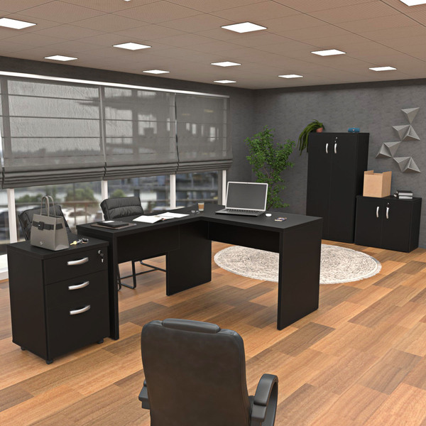 Conjunto Escritório Escrivaninha Armários Gaveteiro Netmobil