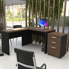 Conjunto Escritório Escrivaninha Em L E Gaveteiro Netmobil -