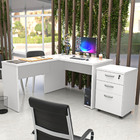 Conjunto Escritório Escrivaninha Em L E Gaveteiro Netmobil -