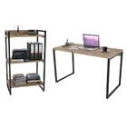 Conjunto Escritório Estilo Industrial Mesa 135cm E Estante 60