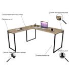 Conjunto Escritório Estilo Industrial Mesa 150x150cm E Estant