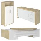 Conjunto Escritório Home Office 3 Peças Corp A06 Carvalho/bra