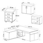 Conjunto Escritório Home Office 3 Peças Mesa Diretor Corp A06