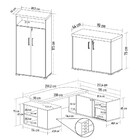 Conjunto Escritório Home Office 3 Peças Mesa Em U Corp A06 Ca