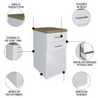 Conjunto Escritório Home Office 4 Peças Sharp A06 Olmo/branco