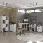 Conjunto Escritório Home Office 4 Peças Side A06 Branco/carva