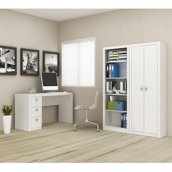 Conjunto Escritório Me-4102 Me-4104 Me-4105 Branco Tecno Mobi
