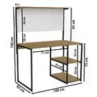 Conjunto Escritorio Mesa Com Painel E Mesa Lateral Industrial