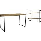 Conjunto Escritorio Mesa E Nicho Industrial Crome 03 Kappesbe