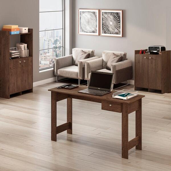 Conjunto Escritório Office 3 Peças Castanho Castanho