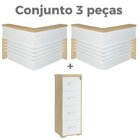 Conjunto Escritório Recepção 3 Peças Com 2 Balcões Em L Tambu