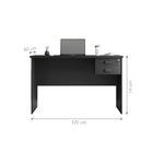 Conjunto Escrivaninha 1.2 E Armario Alto Fate Preto