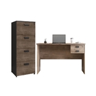 Conjunto Escrivaninha 1.2 E Armario Clamp Castanho Preto