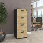 Conjunto Escrivaninha 1.5 E Armario Hunter Natura Preto