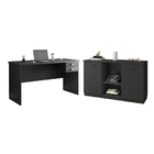 Conjunto Escrivaninha 1.5 E Balcão Hero Preto