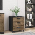 Conjunto Escrivaninha 1.5 E Gaveteiro Gintama Castanho Preto