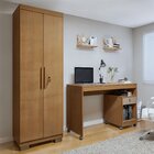 Conjunto Escrivaninha 1 Gaveta Com Rodízios Giga E Armário Mu