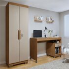 Conjunto Escrivaninha 1 Gaveta Com Rodízios Giga E Armário Mu