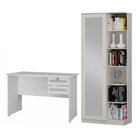 Conjunto Escrivaninha 2 Gavetas Byte E Armário Multiuso 1 Por