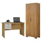 Conjunto Escrivaninha 2 Gavetas Byte E Armário Multiuso 2 Por