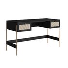 Conjunto Escrivaninha 2 Gavetas E Estante Palhinha Pé Metal O