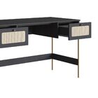 Conjunto Escrivaninha 2 Gavetas E Estante Palhinha Pé Metal O