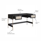 Conjunto Escrivaninha 2 Gavetas E Estante Palhinha Pé Metal O