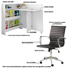 Conjunto Escrivaninha Ariana Dobrável Multifuncional E 1 Cade