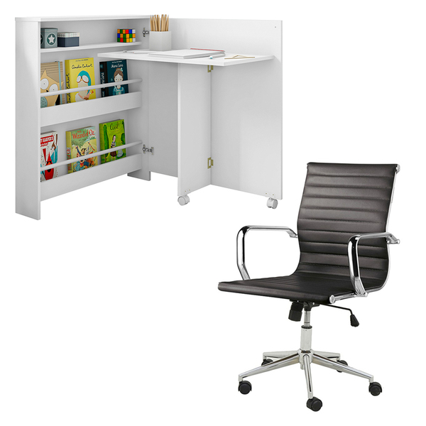 Conjunto Escrivaninha Ariana Dobrável Multifuncional E 1 Cade