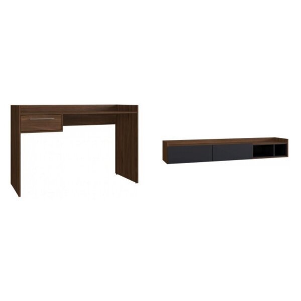 Conjunto Escrivaninha Com 1 Gaveta E Rack Suspenso Para Tv At