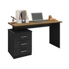 Conjunto Escrivaninha E Armário Com Portas Zoe Preto Freijó