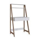 Conjunto Escrivaninha E Estante 1 Gaveta 126cm Moderno Branco