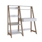 Conjunto Escrivaninha E Estante 1 Gaveta 126cm Moderno Branco