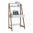 Conjunto Escrivaninha E Estante 1 Gaveta Moderno Branco / Mon