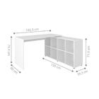 Conjunto Escrivaninha E Estante Herne Branco