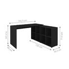 Conjunto Escrivaninha E Estante Herne Preto