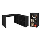 Conjunto Escrivaninha E Estante Herne Preto