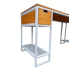 Conjunto Escrivaninha E Estante Lateral Estilo Industrial - F