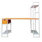 Conjunto Escrivaninha E Estante Lateral Estilo Industrial - F