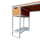 Conjunto Escrivaninha E Estante Lateral Estilo Industrial - F