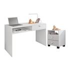 Conjunto Escrivaninha E Gaveteiro Kenneth Branco Preto