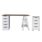 Conjunto Escrivaninha E Gaveteiro Oldenburgo Nogal Branco