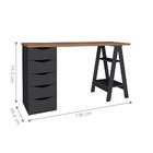 Conjunto Escrivaninha E Gaveteiro Oldenburgo Nogal Preto